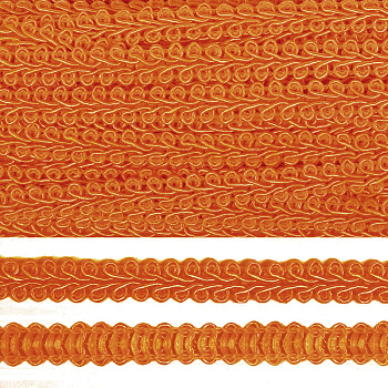 Тесьма Шанель плетеная TBY шир.8мм 0384-0016 цв.23 т.оранжевый уп.18,28м