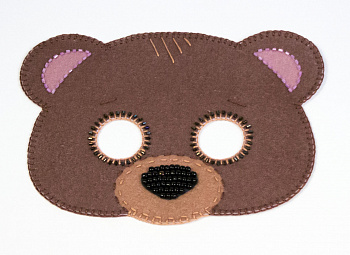 Набор для шитья и вышивания карнавальная маска арт.МП-21х15 8334 Медвежонок