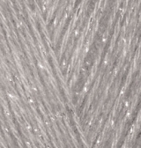 Пряжа для вязания Ализе Angora Gold Simli (5% металлик, 20% шерсть, 75% акрил) 5х100г/500м цв.652 пепельный