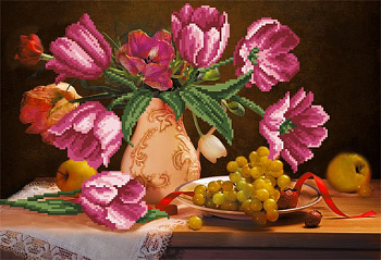 Рисунок на шелке МАТРЕНИН ПОСАД арт.37х49 - 4069 Тюльпаны