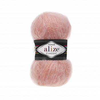 Пряжа для вязания Ализе Mohair classic (25% мохер, 24% шерсть, 51% акрил) 5х100г/200м цв.145 персиковый