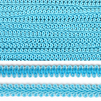 Тесьма Шанель плетеная TBY шир.12мм 0384-0016 цв.020 голубой уп.18,28м