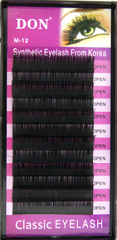 Реснички для кукол редкие DON КЛ.24666 цв.черный №М-012 12мм L3,7 см уп.12 шт.