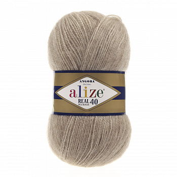 Пряжа для вязания Ализе Angora Real 40 (40% шерсть, 60% акрил) 5х100г/480м цв.152 беж меланж