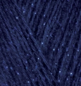 Пряжа для вязания Ализе Angora Gold Simli (5% металлик, 20% шерсть, 75% акрил) 5х100г/500м цв.058 т.синий