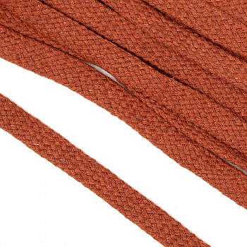 Шнур плоский х/б 12мм турецкое плетение цв.009 морковь уп.25 м