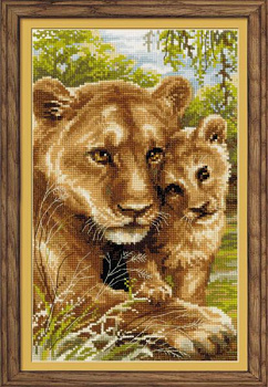 Набор для вышивания РИОЛИС арт.1262 Львица с львенком 22х38 см
