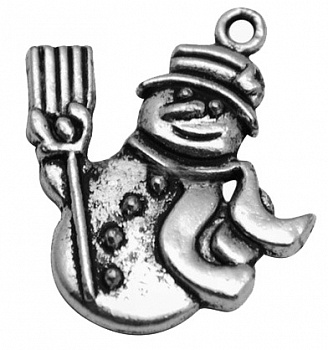 Кулон Снеговик металл арт.МБ.БА1286 цв.античное серебро 29х25х2 мм 5шт