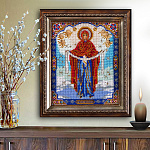 Набор для вышивания бисером КРОШЕ арт. В-174 Богородица Покрова 20x25 см