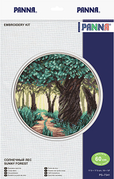 Набор для вышивания PANNA арт. PS-7341 Солнечный лес 17,5х17,5 см