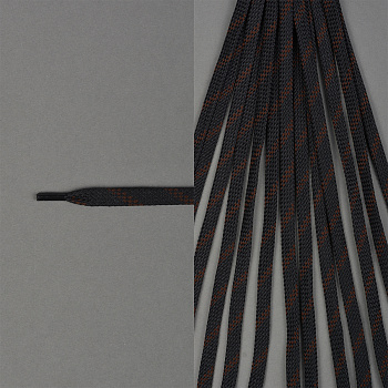 Шнурки плоские 9 мм 7с859 длина 100 см, компл.2шт, цв. черный с коричневым