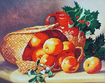 Набор Колор Кит картина алмазная арт.КК.KU004 Лукошко с яблоками 40х50