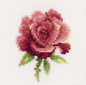 Набор для вышивания РТО арт.H168 Роза красная 10х10 см