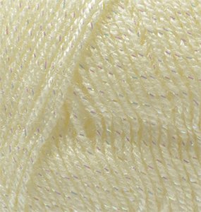 Пряжа для вязания Ализе Sal simli (95% акрил, 5% металлик) 5х100г/460м цв.062 молочный