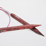 25332 Knit Pro Спицы круговые для вязания Cubics 3,5мм/80см, дерево, коричневый