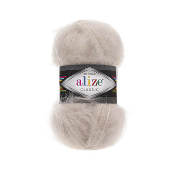 Пряжа для вязания Ализе Mohair classic (25% мохер, 24% шерсть, 51% акрил) 5х100г/200м цв.067 молочный