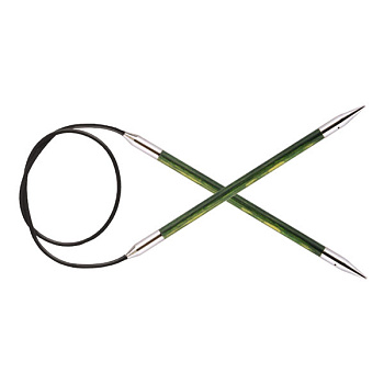 29058 Knit Pro Спицы круговые для вязания Royale 5,5мм /40см, ламинированная береза, зеленый