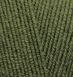 Пряжа для вязания Ализе LanaGold Fine (49% шерсть, 51% акрил) 5х100г/390м цв.029 хаки