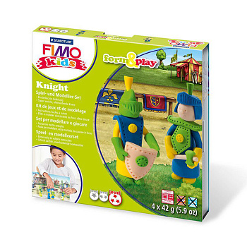 FIMO kids form&play Рыцарь, состоящий из 4-ти блоков по 42г, уровень сложности 3, арт.8034 05 LZ