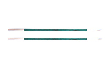 29253 Knit Pro Спицы съемные для вязания Royale 3,5мм для длины тросика 28-126см, ламинированная береза, аквамариновый, 2шт