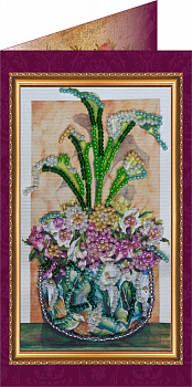 Набор для вышивания бисером АБРИС АРТ арт. AO-089 Цветы в подарок-2 8,4х14 см