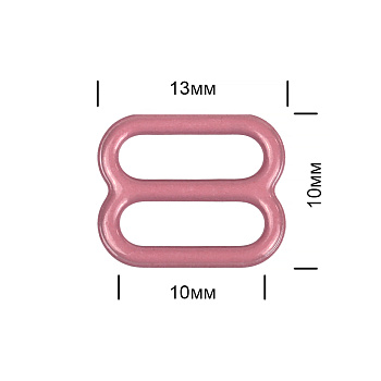 Пряжка регулятор для бюстгальтера 10мм металл TBY-57760 цв.S256 розовый рубин, уп.20шт