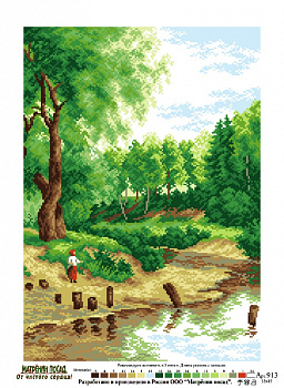 Рисунок на канве МАТРЕНИН ПОСАД арт.37х49 - 0913 У реки (по мотивам Л. Каменева)