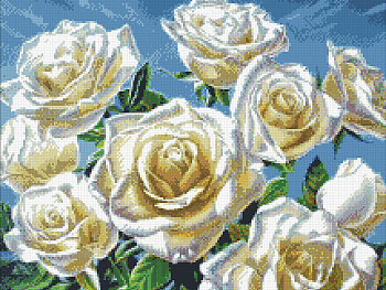 Набор Паутинка для изготовления картины со стразами арт.М243 Белые розы 50х40 см