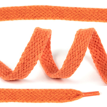 Шнурки плоские х/б 15мм 150см цв.008 оранжевый (10 комп)