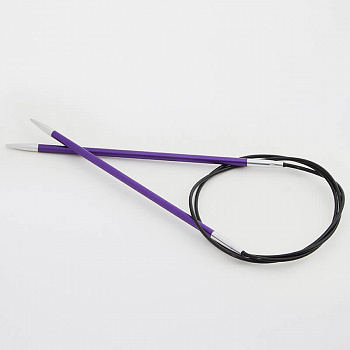 47208 Knit Pro Спицы круговые для вязания Zing 3,75мм/150см, алюминий, аметистовый