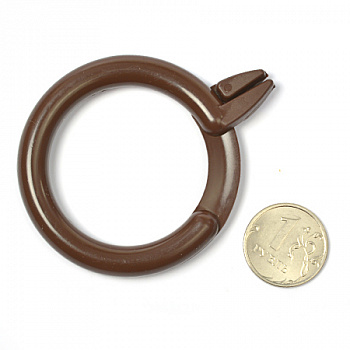 Кольцо пластиковое с зажимом Ø36мм арт. ШМ129 цв. коричневый темный уп.50шт