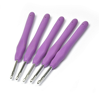 Крючок алюминиевый для вязания Maxwell Colors с резиновой ручкой арт.TB.AL-REZ09  4мм