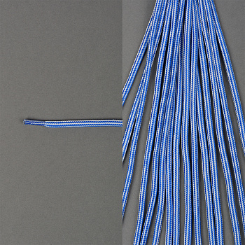 Шнурки круглые 5мм с наполнителем дл.100 см цв. бело-синий продольная полоска (25 компл)