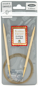 1000550 Tulip Спицы круговые Knina Swivel  5,5мм / 100см, натуральный бамбук