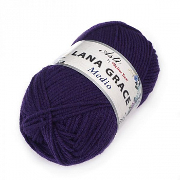 Пряжа для вязания ТРО LANA GRACE Medio (25% мериносовая шерсть, 75% акрил супер софт) 5х100г/170м цв.0266 фиолетовый
