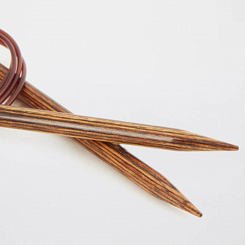 31092 Knit Pro Спицы круговые для вязания Ginger 5,5мм/80см, дерево, коричневый