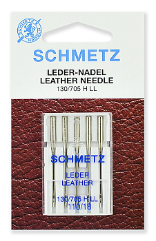 Иглы для бытовых швейных машин Schmetz для кожи 130/705H LL №110, уп.5 игл