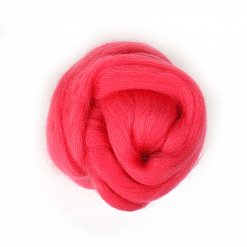 Шерсть для валяния ПЕХОРКА полутонкая шерсть (100%шерсть) 50г цв.158 розово-малиновый