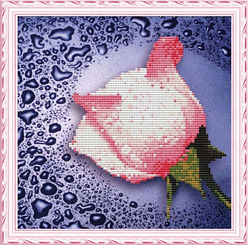 Набор Колор Кит мозаичная картина арт.КК.80214 Белая роза 25х25
