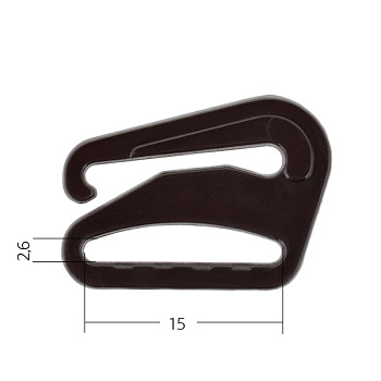 Крючок для бюстгальтера d15мм пластик  ARTA.F. SF-2-3 цв.111 коричневый, уп.50шт