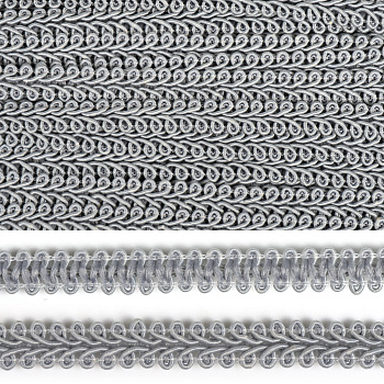 Тесьма Шанель плетеная TBY шир.12мм 0384-0016 цв.180 т.серый уп.18,28м