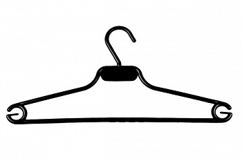 Вешалка арт.ВН-5 костюмная с перекладиной L400мм, шир.плеча 6мм цв.черный уп.200шт