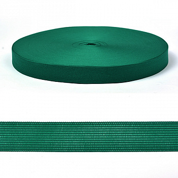 Тесьма вязаная окантовочная 22мм арт.001-22 плотность 2,4 г/м цв.123 т.зеленый уп.100м