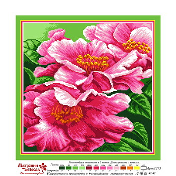 Рисунок на канве МАТРЕНИН ПОСАД арт.41х41 - 1275 Розовые пионы