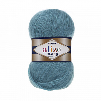 Пряжа для вязания Ализе Angora Real 40 (40% шерсть, 60% акрил) 5х100г/480м цв.164 лазурный