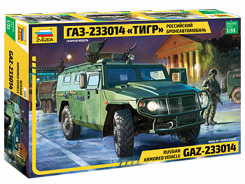 Сборная модель арт.ЗВ.3668 Российский бронеавтомобиль ГАЗ-233014 Тигр