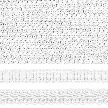Тесьма Шанель плетеная TBY шир.12мм 0384-0018 цв.белый уп.9м