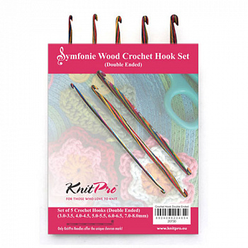 20730 Knit Pro Набор двухсторонних крючков для вязания Symfonie дерево, 5 видов
