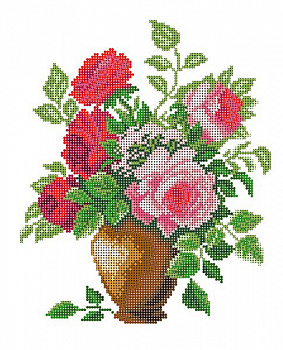 Рисунок на шелке МАТРЕНИН ПОСАД арт.28х34 - 4514 Розовый букет