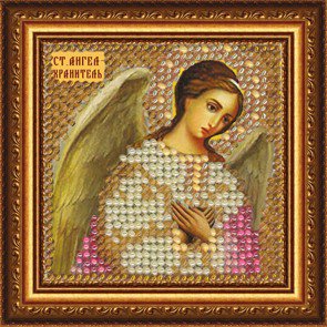 Рисунок на ткани ВЫШИВАЛЬНАЯ МОЗАИКА арт. 4035 Икона Св.Ангел Хранитель 6,5х6,5 см